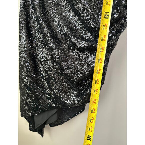 Free People x Amanda Uprichard Kieran Dress Sequin Black Sz XL New w/tags - Picture 6 of 9